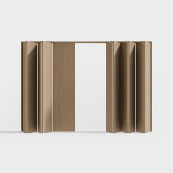 Stylish Wood Color Multi-Fold Door 3D Model