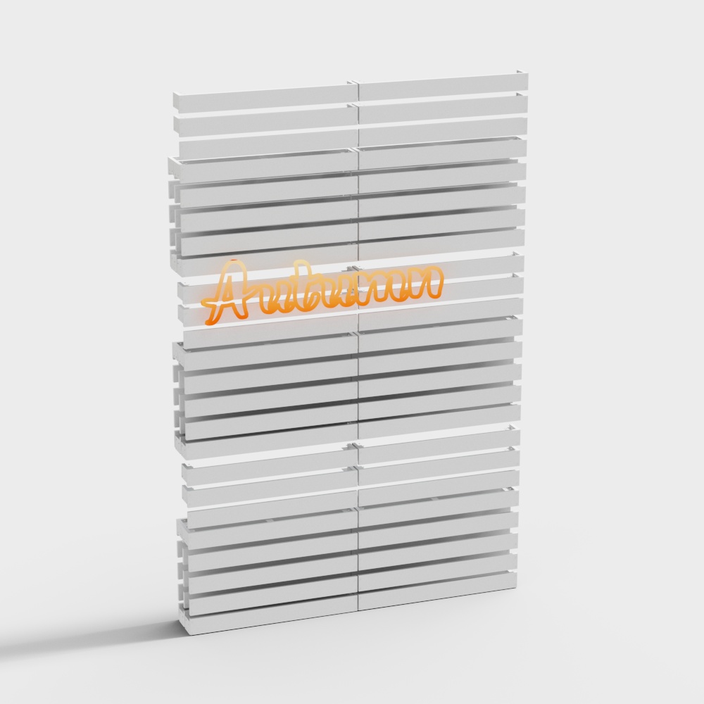 Autumn Neon Sign 3D Model – Low-Poly Neon Display