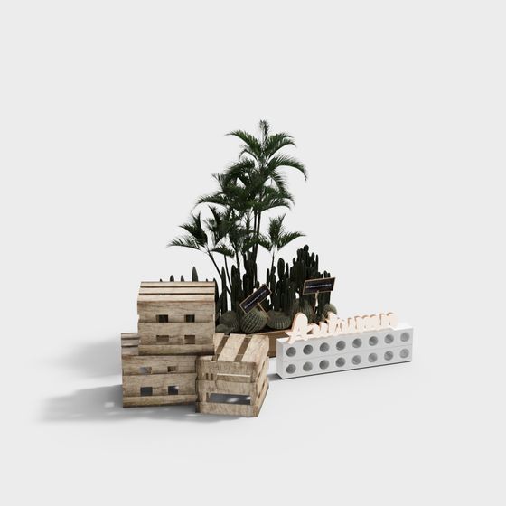 City Oasis 3D model: Low-Poly Design with Realistic Textures