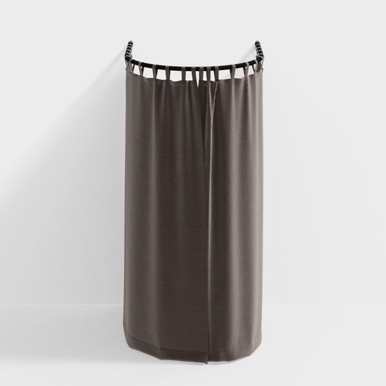 Low Polygon Cylindrical Curtain 3D model