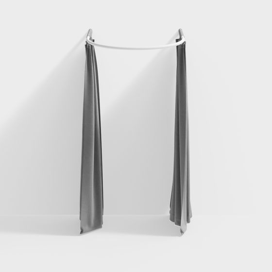 Elegant Hanging Curtain Rod 3D model for Contemporary Spaces