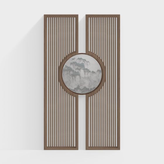 Elegant Oriental Screen 3D model