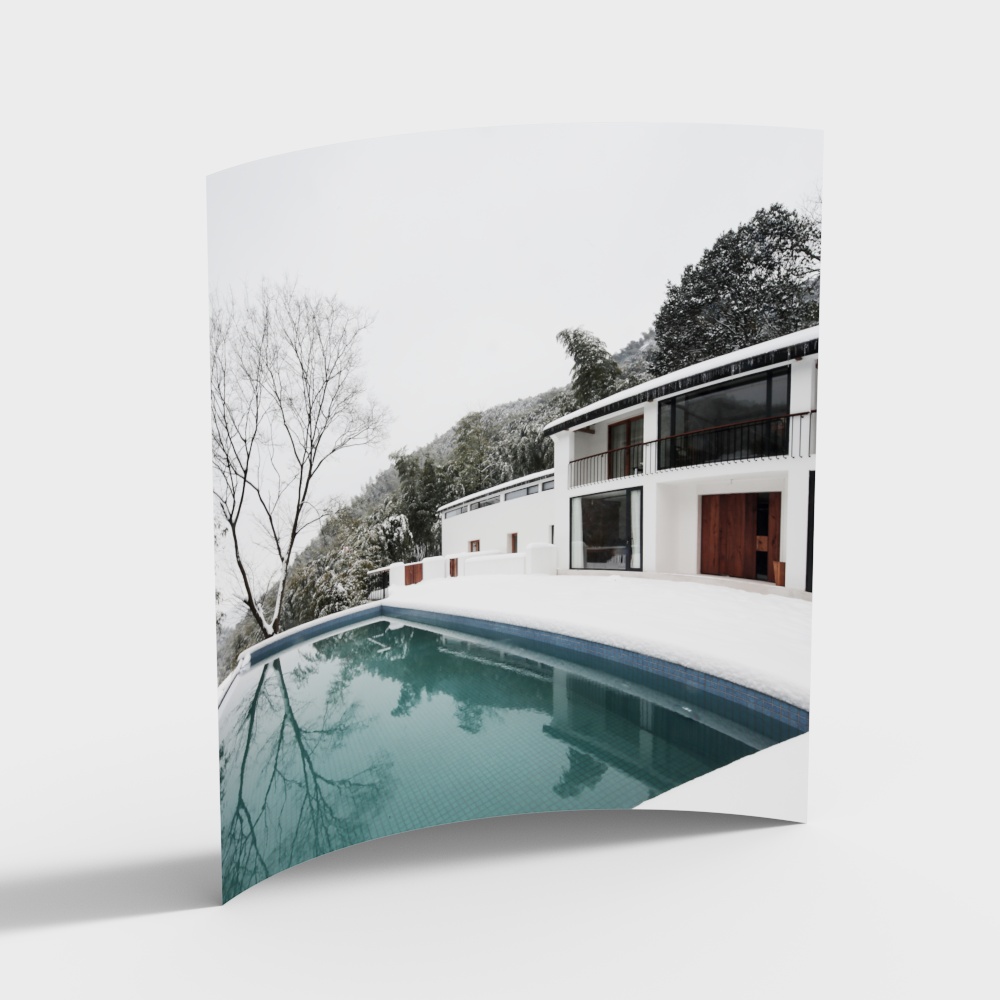 Scena di neve all'aperto