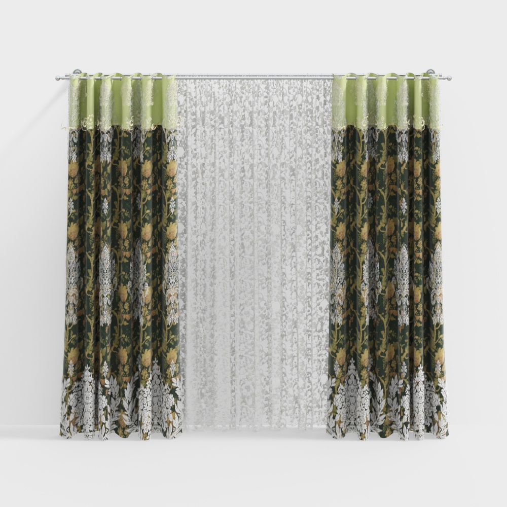 Rideaux en tulle à double dentelle française