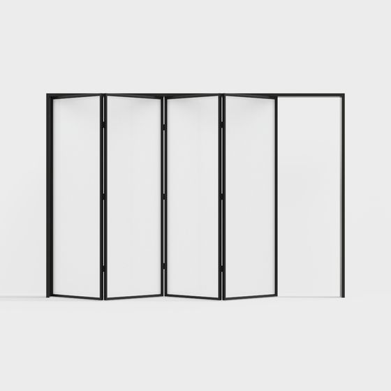 Modern Minimalist 5-Panel Folding Screen 3D model
