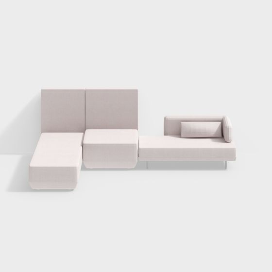 Stylish Low-Poly Sofa 3D model for Modern Interiors