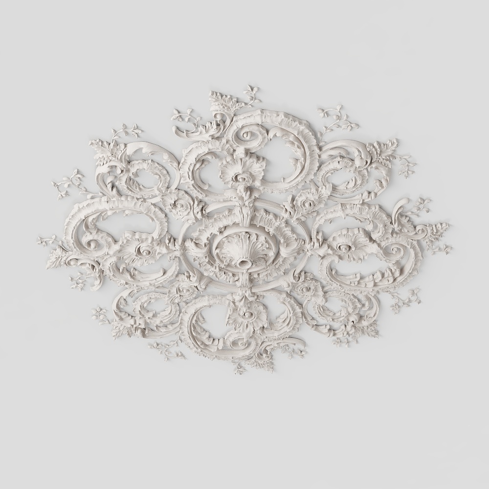 Simple European carved flower lamp plate