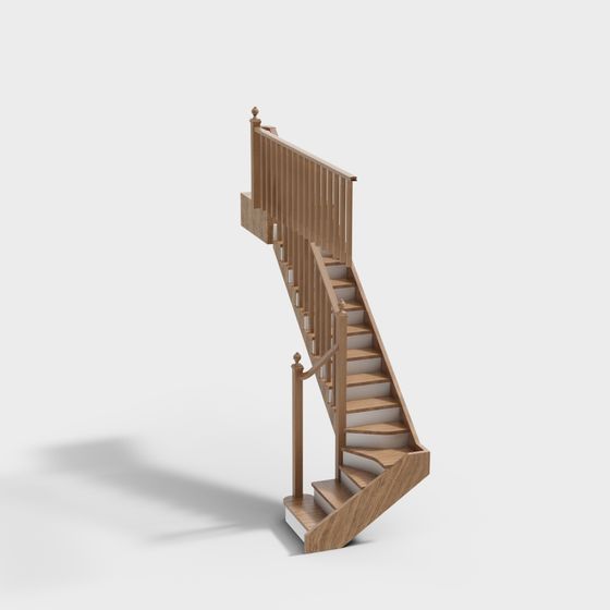 Escalier en bois massif de couleur bois moderne