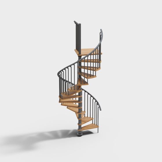 Stylish Spiral Staircase 3D model for Modern Interiors