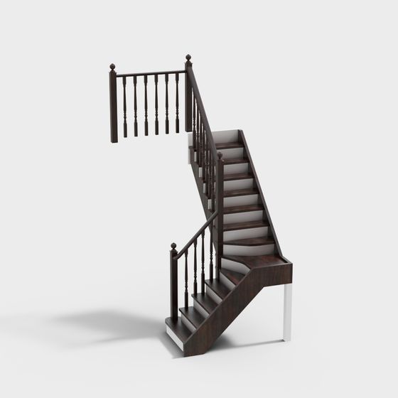 Elegant Low-Poly High-Detail Staircase 3D model