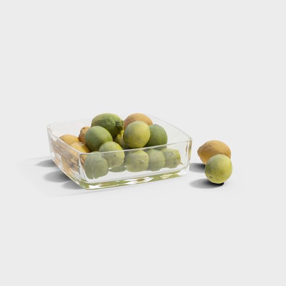Fresh Green Lemon 3D Model