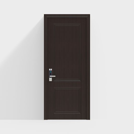 Modern Brown House Entry Door 3D Model