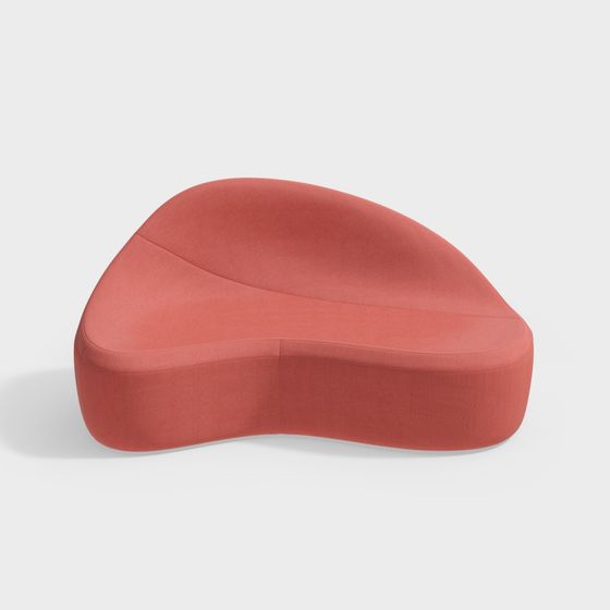 Vibrant Coral Red 3D Chair Model