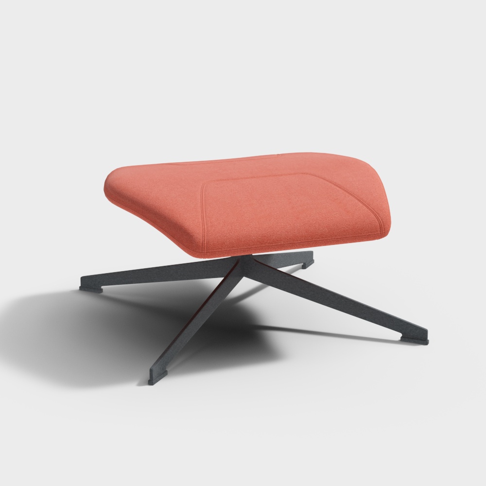 Urban Comfort Ottoman 3D Model – Low Poly Modern Seating