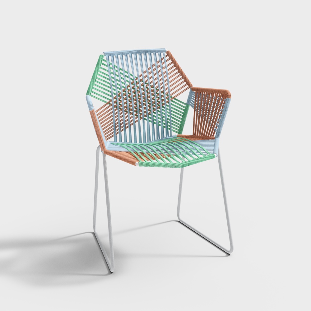 Colorful Weave Chair 3D Model – Vibrant Woven Design