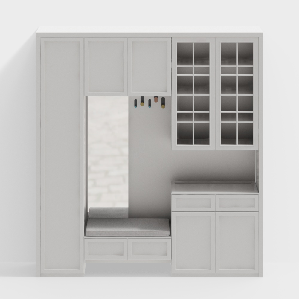 Creme Farb Schuhschrank