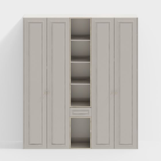Elegant Wardrobe 3D Model in Modern Aesthetic