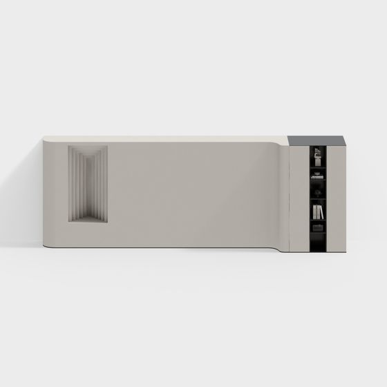 Stylish Urban Corner Bookshelf 3D model