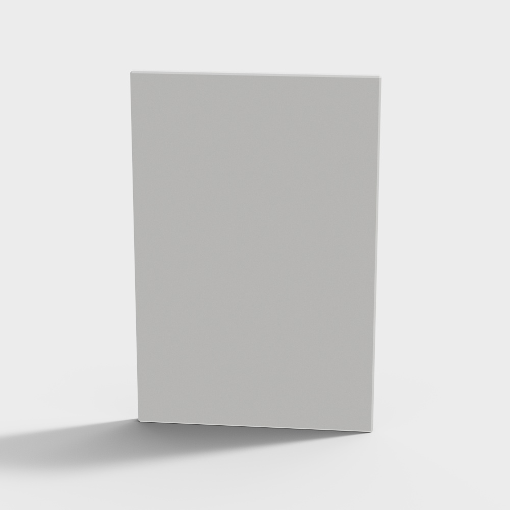 Modern Minimalist Gray Rectangular Wall 3D model