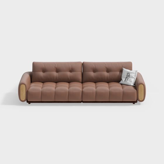 Stylish Low-Polygon Sofa 3D model for Modern Interiors