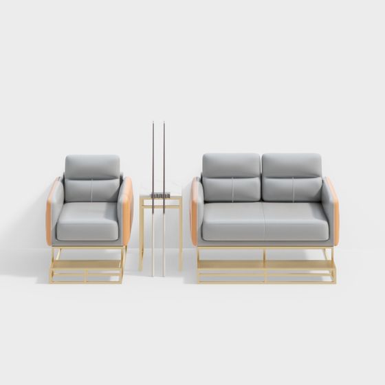 Stylish Urban Living Room Furniture Set 3D model
