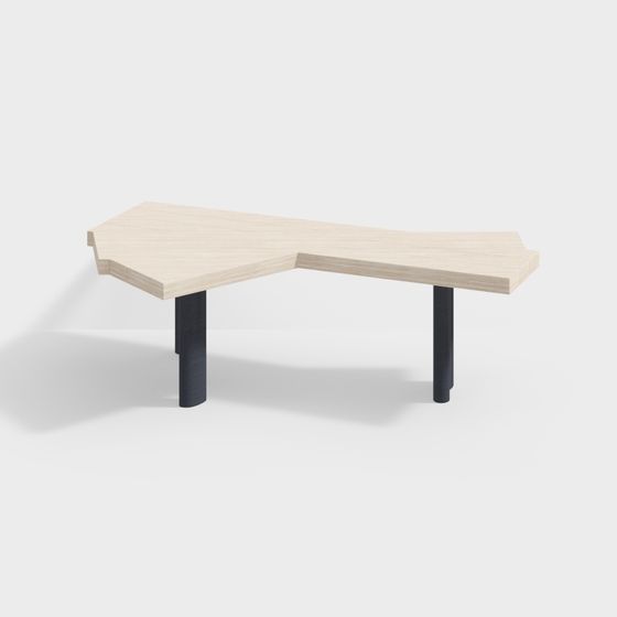 Stylish L-Shaped Office Desk 3D model for Creative Projects