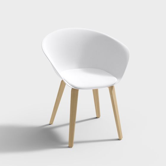 Stylish Streamlined Dining Chair 3D model for Modern Spaces