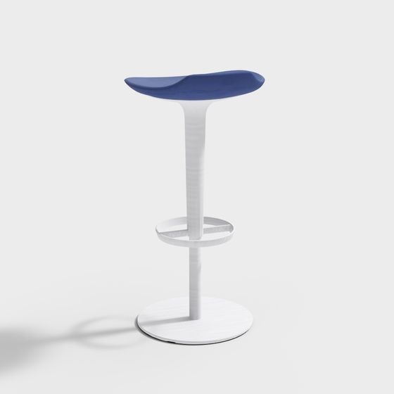 Stylish Streamlined Bar Stool 3D Model for Modern Spaces
