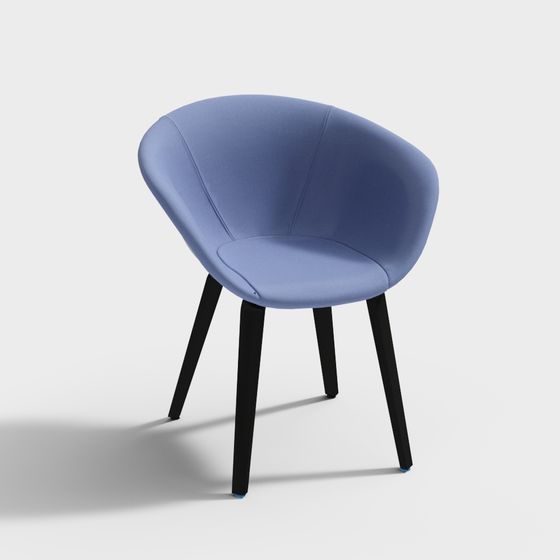 Fauteuil Arper Duna02 avec 4 pieds en bois et tapisserie 4233