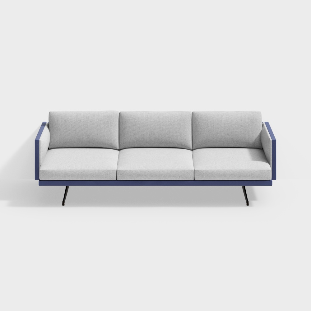 Sofá Steeve de 3 asientos con cojín de respaldo y patas H de Arper
