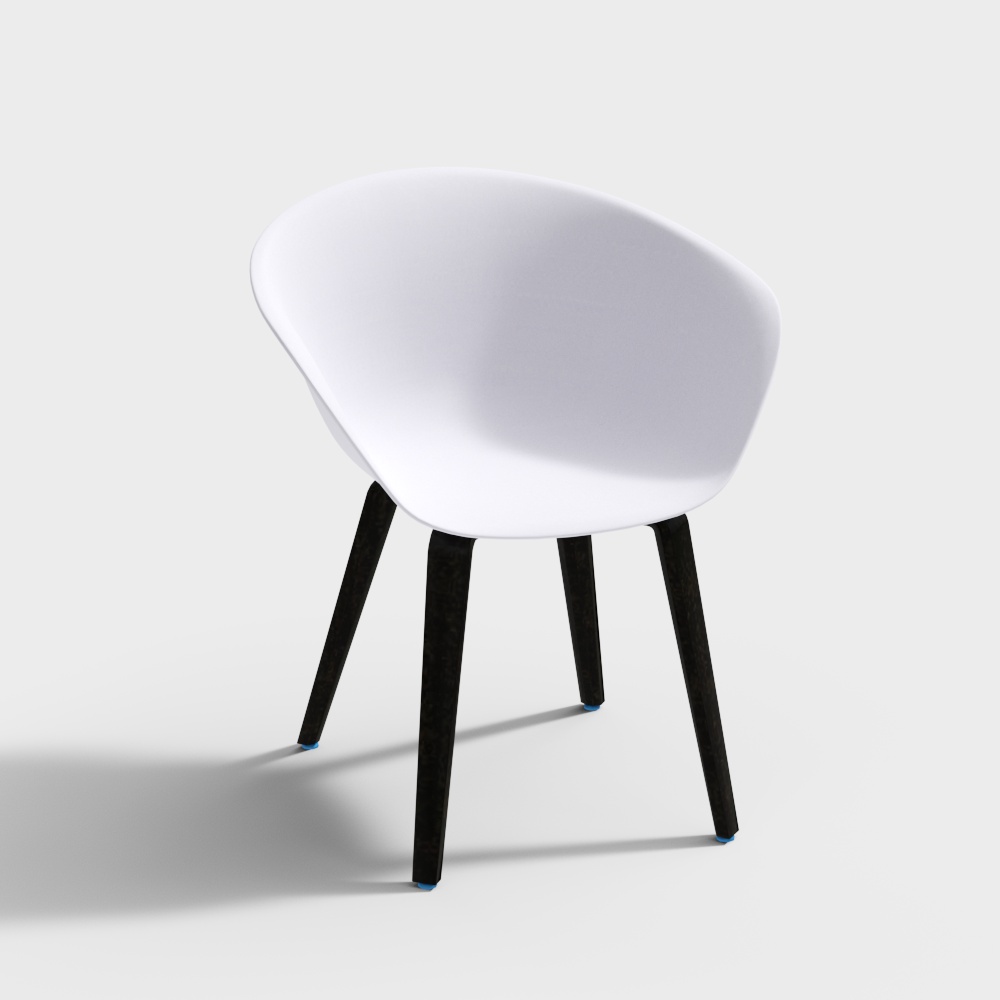 Кресло Arper Duna02 на 4 деревянных ногах, полипропилен, модель 4203