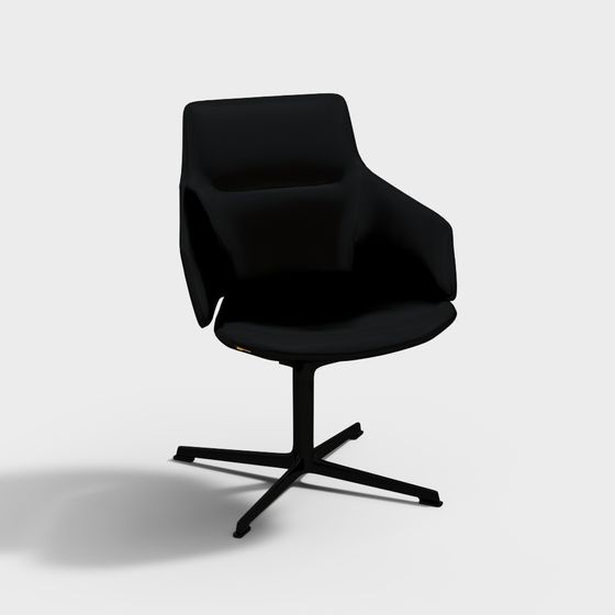 Sleek Black Rotating Chair 3D model for Modern Spaces
