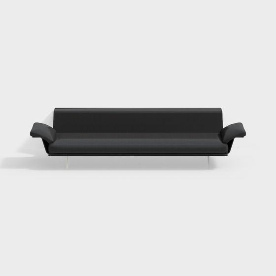 Streamlined Sofa 3D model for Contemporary Spaces