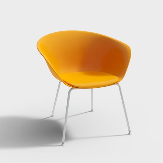 Elegant Streamlined Lounge Chair 3D model