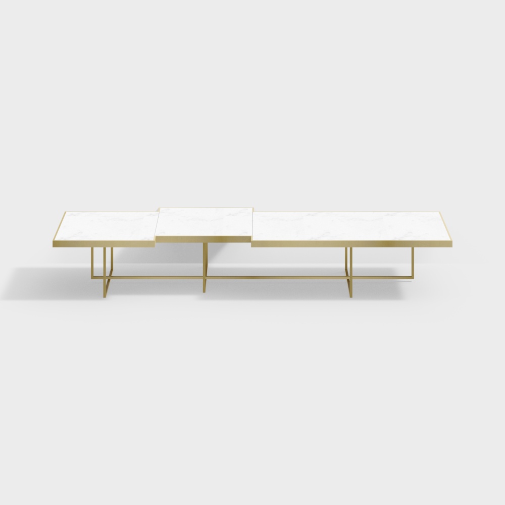 Sleek Marble Coffee Table 3D model