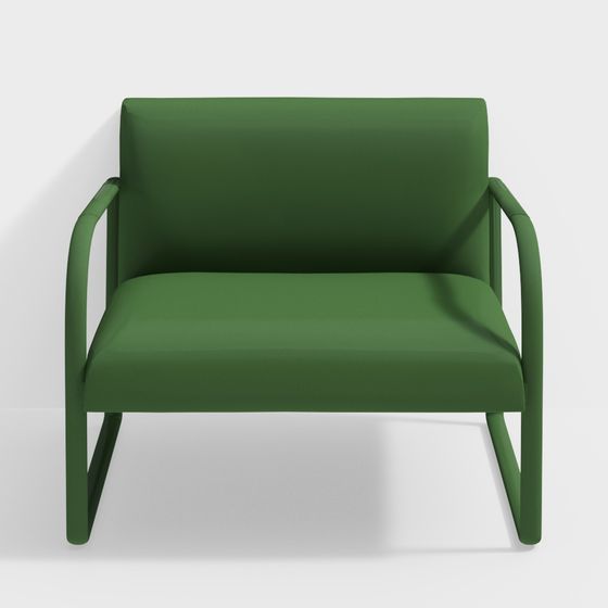 Forest Green Lounge Chair 3D model for Creative Spaces