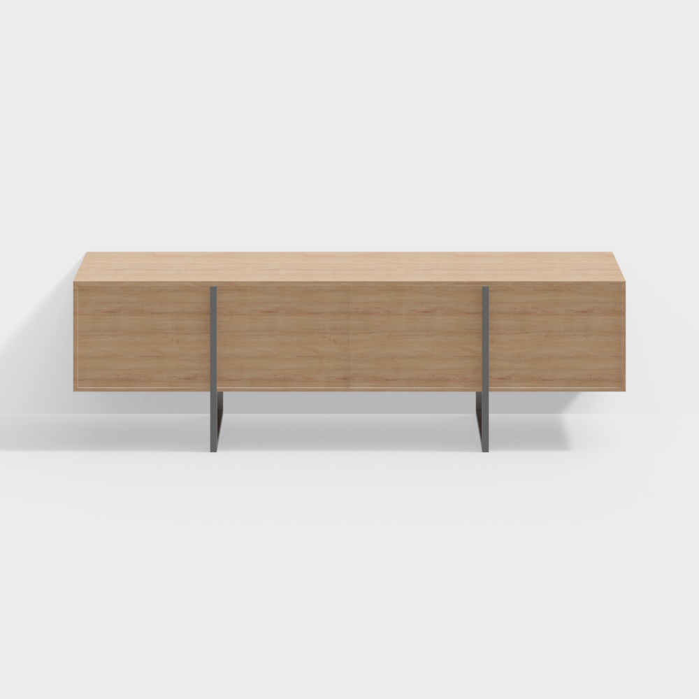 Modern Minimalist Low-Poly TV Stand 3D model