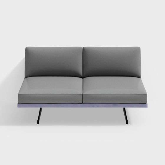 Modern Gray Fabric Sofa 3D model