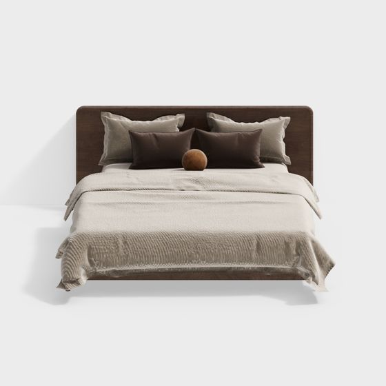 Sleek Low-Poly Bed 3D model for Contemporary Spaces