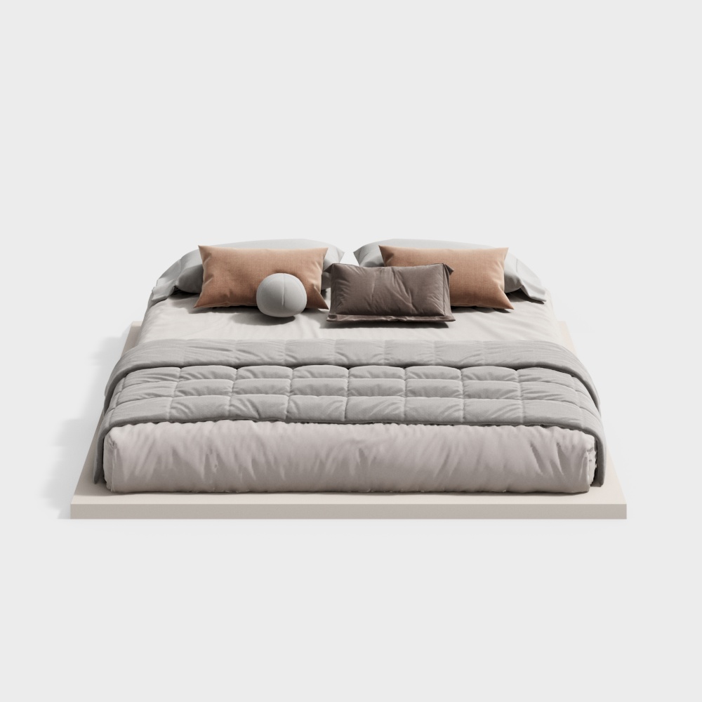 Phòng ngủ kiểu kem Bắc Âu với giường đôi treo