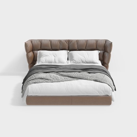 Minotti modernes Schlafzimmer Lederdoppelbett
