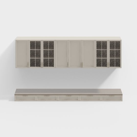 Modern Minimalist Low-Poly Storage Cabinet 3D model