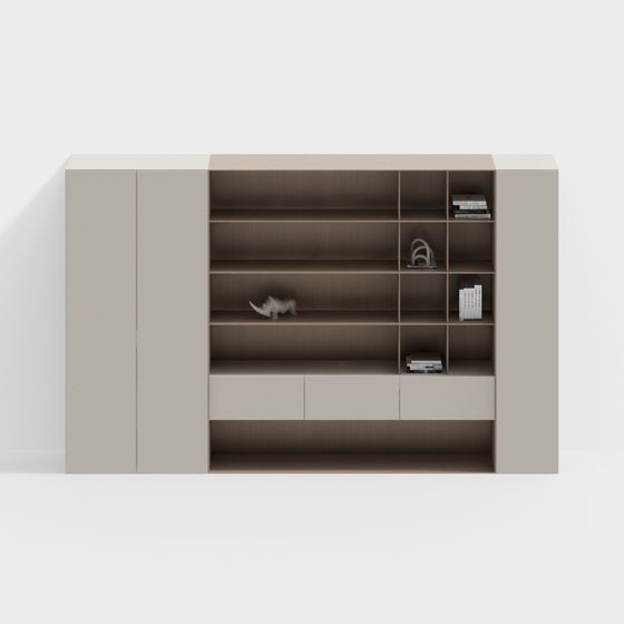 現代奶油風書櫃