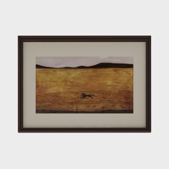 Stunning Galloping Horse 3D model in a Desert Landscape