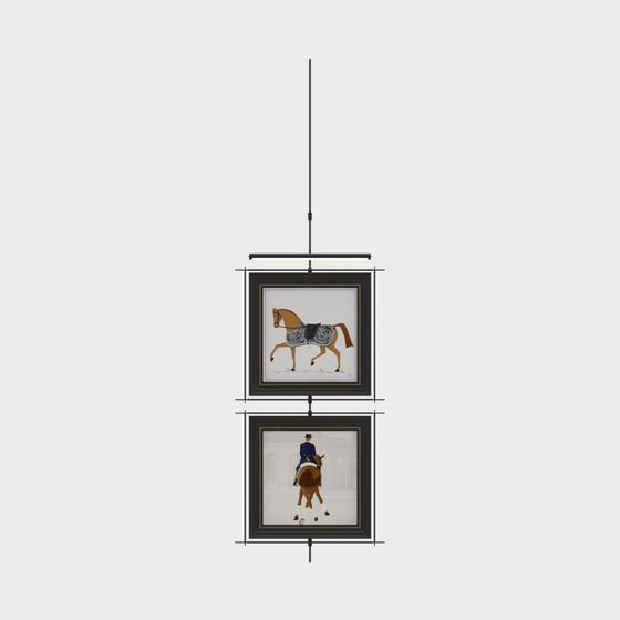 Elegant Suspended Equestrian Picture Frame 3D model