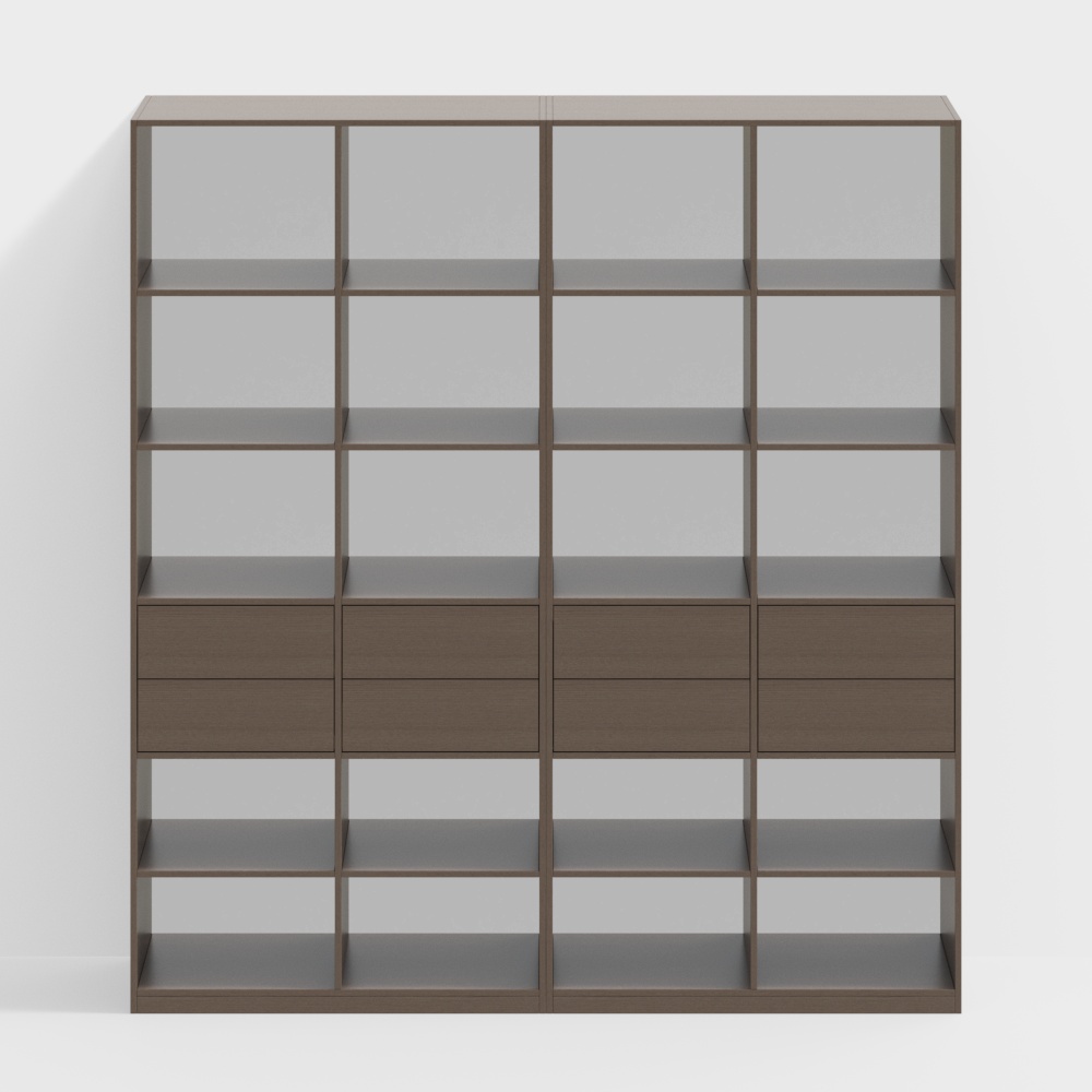 Étagère à livres en bois massif Wabi-sabi