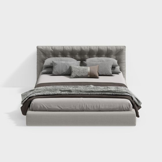 Contemporary Minimalist Bed 3D model