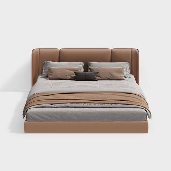 Elegant Minimalist Bed 3D model