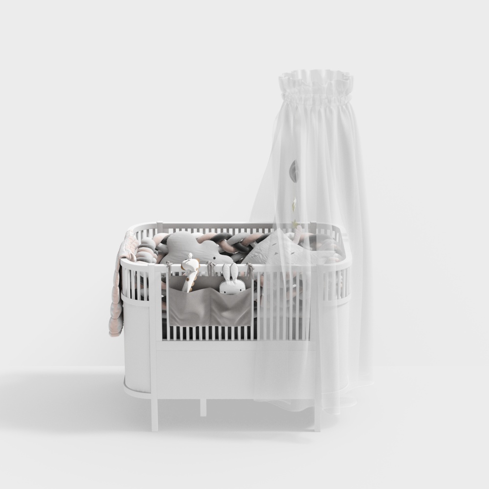 Bed curtain White crib