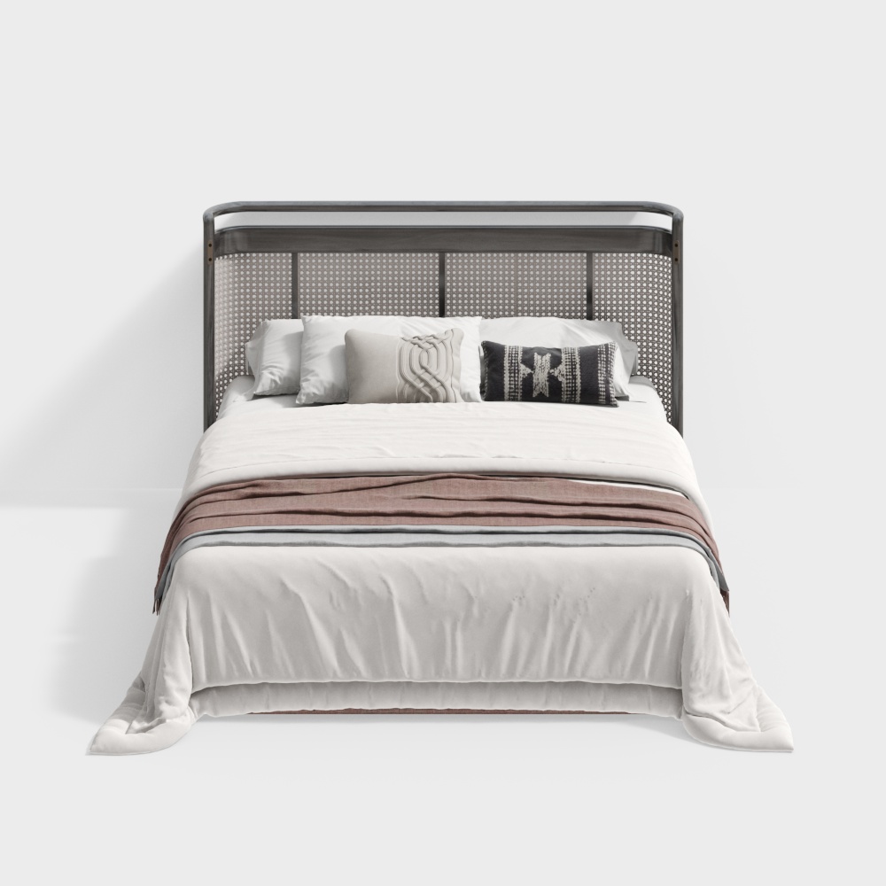 Urban Retreat Bed 3D Model – Low-Poly Modern Design